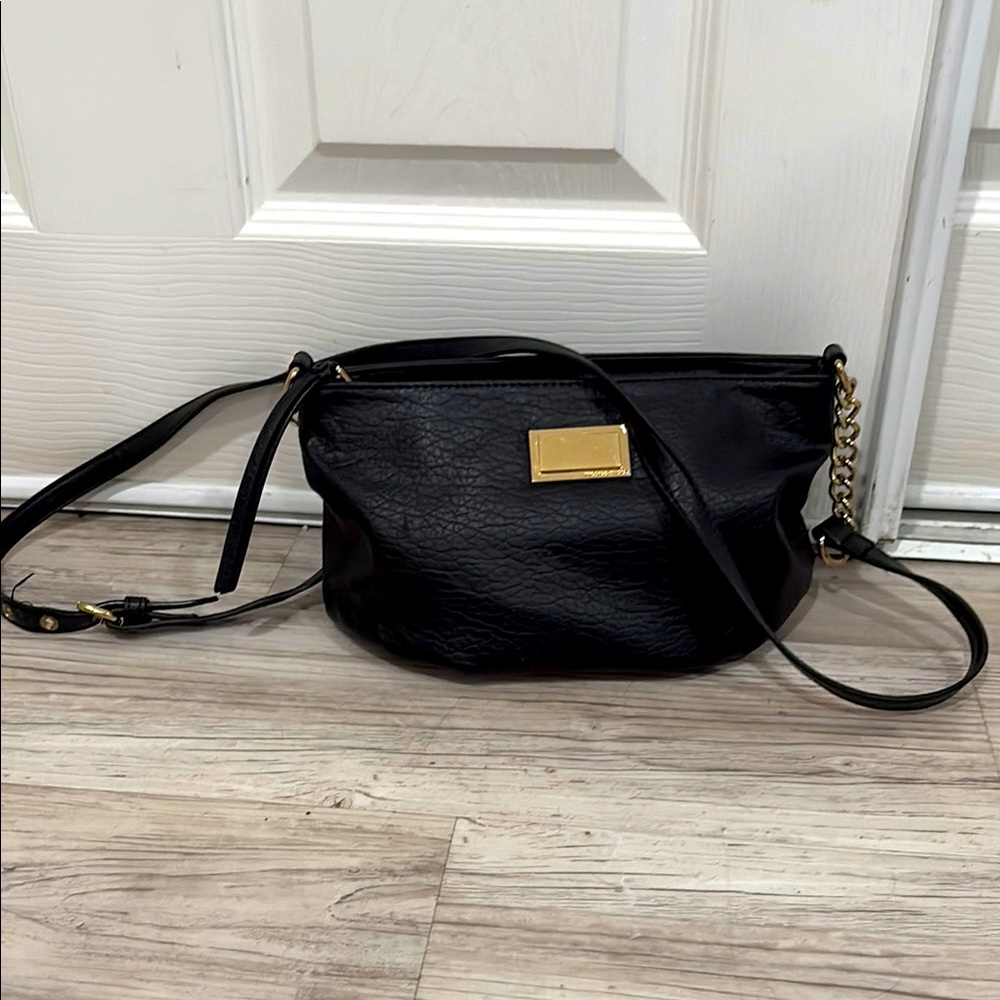 Juicy Couture Los Angeles Black PVC & Chain Crossbody Bag Purse